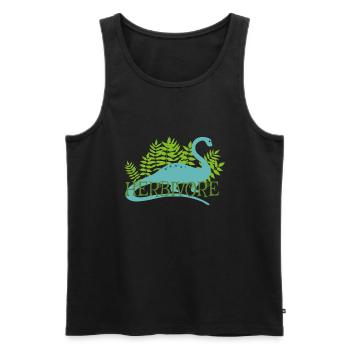 Pflanzenfressender Dinosaurier Vegan Vegetarisch Pflanzlich Li - Männer Premium Bio Tank Top - Schwarz - Vorne - Michal (187cm)