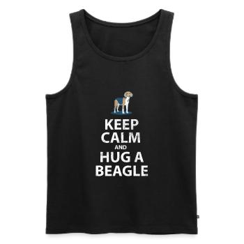 Behalten Sie ruhig und umarmen Sie einen Beagle - Männer Premium Bio Tank Top - Schwarz - Vorne - Michal (187cm)