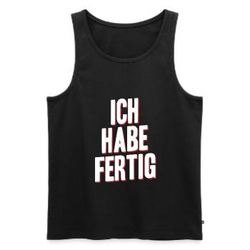 ich habe fertig white and red - Männer Premium Bio Tank Top - Schwarz - Vorne - AI Model Male 178 light (178cm)