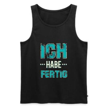 ich habe fertig blue - Männer Premium Bio Tank Top - Schwarz - Vorne - Michal (187cm)