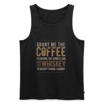 Gib mir den Kaffee und das Whisky-Trinken - Männer Premium Bio Tank Top - Schwarz - Vorne - AI Model Male 178 light (178cm)