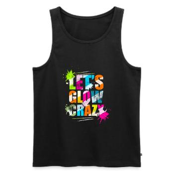 Lassen Sie uns verrückte Retro Neon Party Light Rave Glow - Männer Premium Bio Tank Top - Schwarz - Vorne - Michal (187cm)