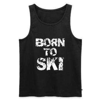 Skifahren, Skifahrer - Männer Premium Bio Tank Top - Schwarz - Vorne - AI Model Male 178 light (178cm)