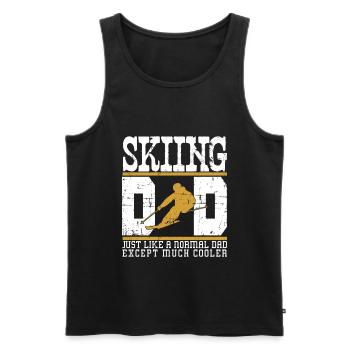 Skiing Dad - Men's Premium Organic Tank Top - black - Front - Michal (187cm)
