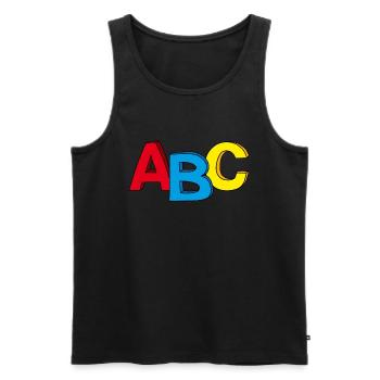 ABC Motiv, ideal zum Schulanfang / Einschulung - Männer Premium Bio Tank Top - Schwarz - Vorne - AI Model Male 178 light (178cm)