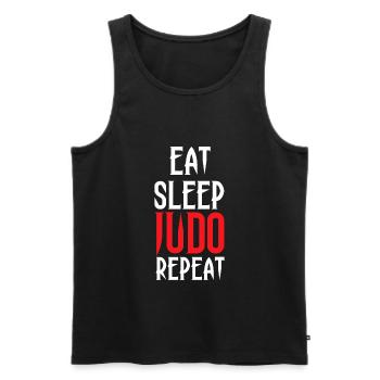 Eat Sleep Judo Repeat - Männer Premium Bio Tank Top - Schwarz - Vorne - Michal (187cm)