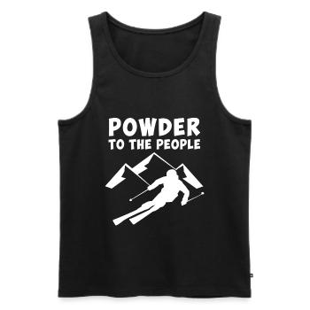 Powder to the people Pulverschnee für die Menschen - Männer Premium Bio Tank Top - Schwarz - Vorne - Michal (187cm)