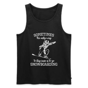 Snowboard Snowboarding Snowboarder - Men's Premium Organic Tank Top - black - Front - AI Model Male 178 light (178cm)