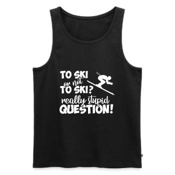 To Ski or not Ski - Männer Premium Bio Tank Top - Schwarz - Vorne - Michal (187cm)