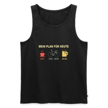 Rennrad Spruch Radfahrer Kaffee Bier Radfahren - Männer Premium Bio Tank Top - Schwarz - Vorne - Michal (187cm)