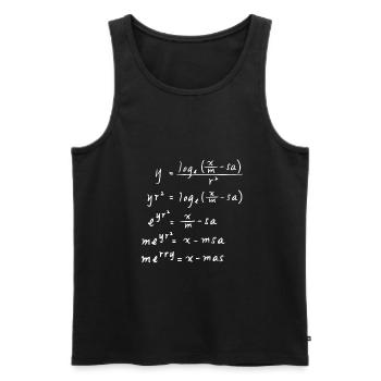 Mathe Gleichung Weihnachten - Männer Premium Bio Tank Top - Schwarz - Vorne - AI Model Male 178 light (178cm)