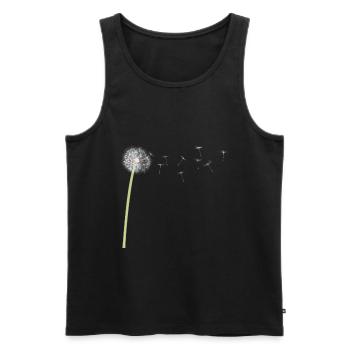 Pissenlit pissenlit motif graines mouches - Débardeur bio Premium Homme - noir - Devant - Michal (187cm)