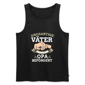 Zum Opa befördert - Werdender Opa Geschenk - Männer Premium Bio Tank Top - Schwarz - Vorne - AI Model Male 178 light (178cm)