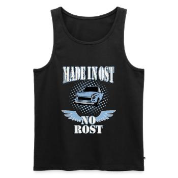 Made in Ost no Rost - DDR Kult Auto - Männer Premium Bio Tank Top - Schwarz - Vorne - Michal (187cm)