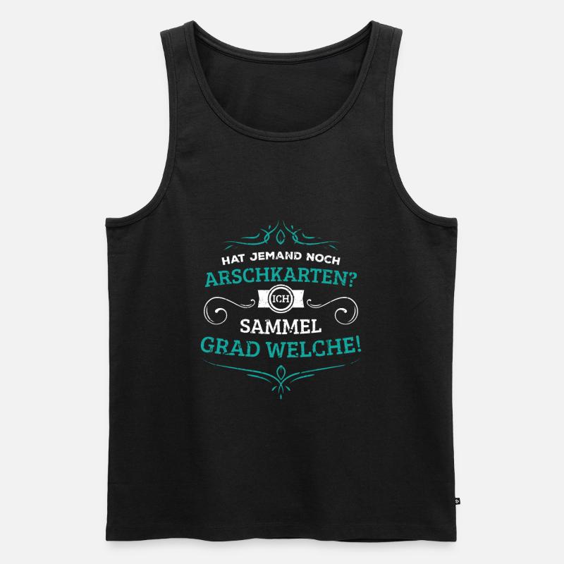 Arschkarte - Männer Premium Bio Tank Top - Schwarz