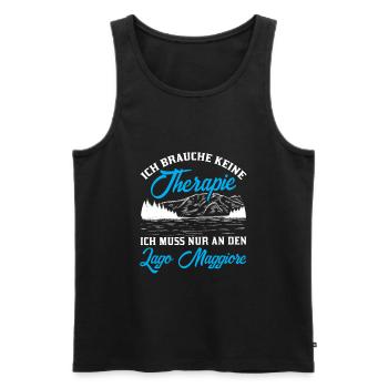 Lago Maggiore Camper Camping Urlaub Campingplatz - Männer Premium Bio Tank Top - Schwarz - Vorne - AI Model Male 178 light (178cm)