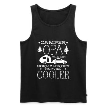 Camping campeur campeur cool grand-père - Débardeur bio Premium Homme - noir - Devant - AI Model Male 178 light (178cm)