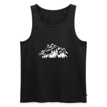 Mountainbike Berge MTB Radfahrer Retro Vintage - Männer Premium Bio Tank Top - Schwarz - Vorne - Michal (187cm)