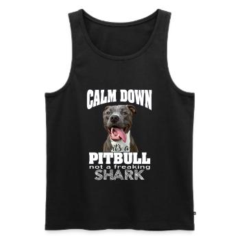 pitbull pas un requin - Débardeur bio Premium Homme - noir - Devant - Michal (187cm)