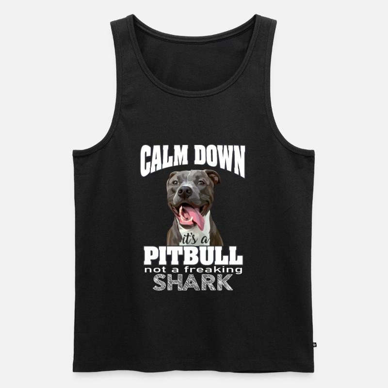 pitbull pas un requin - Débardeur bio Premium Homme - noir