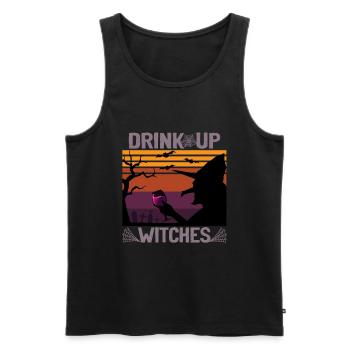 Hexe Halloween - Drink Up Witches - Débardeur bio Premium Homme - noir - Devant - Michal (187cm)