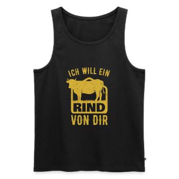Ich will ein Rind von dir Landwirtschaft Landwirt - Männer Premium Bio Tank Top - Schwarz - Vorne - Michal (187cm)