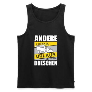Ich fahre dreschen Mähdrescher Landwirt Spruch - Männer Premium Bio Tank Top - Schwarz - Vorne - AI Model Male 178 light (178cm)