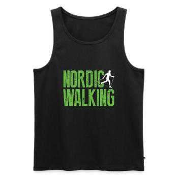 marche nordique - Débardeur bio Premium Homme - noir - Devant - AI Model Male 178 light (178cm)