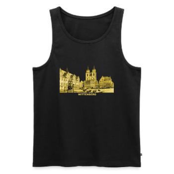 Wittenberg Lutherstadt Sachsen-Anhalt Stadtkirche - Männer Premium Bio Tank Top - Schwarz - Vorne - AI Model Male 178 light (178cm)