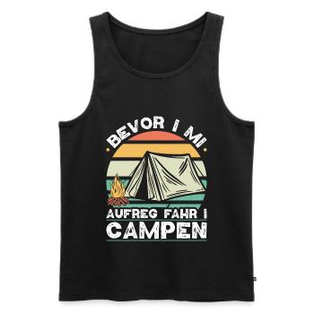 Avant I Mi Aufreg Camper en dialecte bavarois - Débardeur bio Premium Homme - noir - Devant - Michal (187cm)