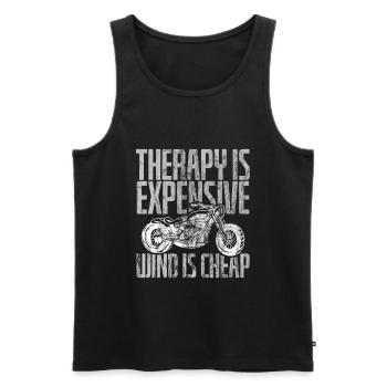 Biker Therapy Is Expensive Wind Is Cheap Design Fü - Männer Premium Bio Tank Top - Schwarz - Vorne - Michal (187cm)