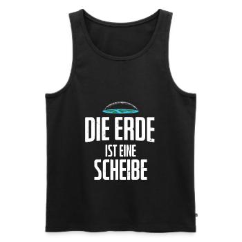 Flat Earth Flache Erde Anhänger Flat Earthler - Männer Premium Bio Tank Top - Schwarz - Vorne - AI Model Male 178 light (178cm)
