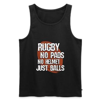 Rugby Rugby - Männer Premium Bio Tank Top - Schwarz - Vorne - Michal (187cm)