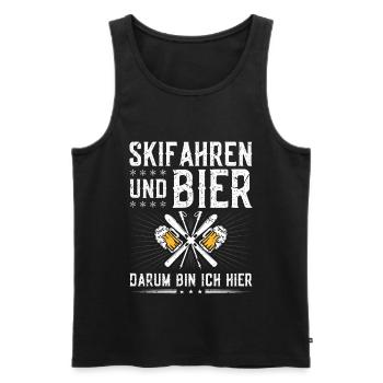 Apres Ski Spruch Witzig Skifahren Bier - Männer Premium Bio Tank Top - Schwarz - Vorne - Michal (187cm)