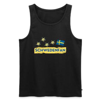 Schwedenfan Flagge - Männer Premium Bio Tank Top - Schwarz - Vorne - Michal (187cm)