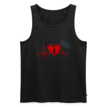 Herzschlag London - Londonliebhaber stadt - Männer Premium Bio Tank Top - Schwarz - Vorne - Michal (187cm)