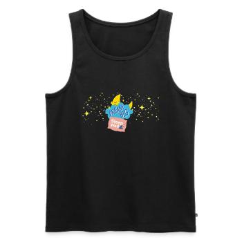 Rêve beau - Lune - Sommeil - Dessin - Débardeur bio Premium Homme - noir - Devant - AI Model Male 178 light (178cm)