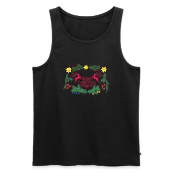 Noël - Arbre de Noël - Vacances du Père Noël - Débardeur bio Premium Homme - noir - Devant - Michal (187cm)