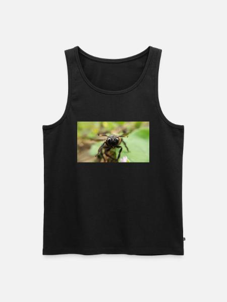 Blue Wood Bee Macro Photography - Men's Premium Organic Tank Top - black