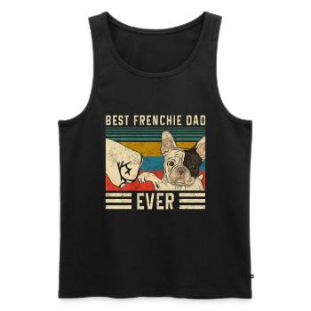 Meilleur papa Frenchie de tous les temps Français Bulldog Papa - Débardeur bio Premium Homme - noir - Devant - Michal (187cm)