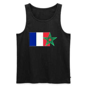 Maroc & France - Débardeur bio Premium Homme - noir - Devant - AI Model Male 178 light (178cm)
