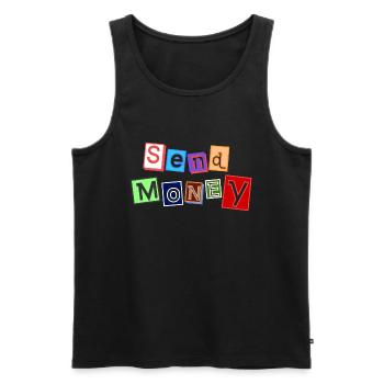 Send MONEY - Men's Premium Organic Tank Top - black - Front - Michal (187cm)