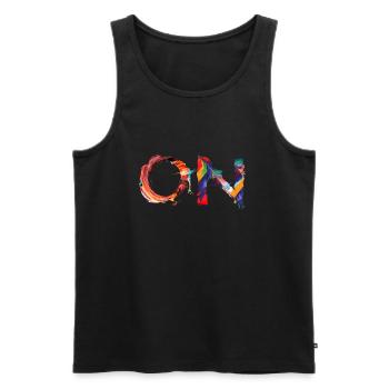 ON – Abstraktes Farbdesign mit Statement-Power - Männer Premium Bio Tank Top - Schwarz - Vorne - AI Model Male 178 light (178cm)