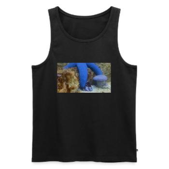 Blauer Seestern - Männer Premium Bio Tank Top - Schwarz - Vorne - AI Model Male 178 light (178cm)
