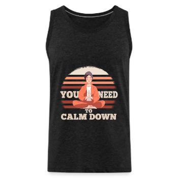 Cute Chick Dig Me Easter Shirt - Men's Premium Organic Tank Top - charcoal grey - Front - Alexander (188cm)