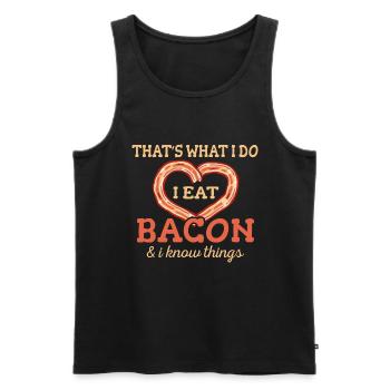 C’est ce que je fais : je mange du bacon et je sais - Débardeur bio Premium Homme - noir - Devant - AI Model Male 178 light (178cm)