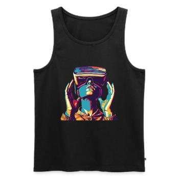 Virtual Reality - Tauchen Sie Ein In Eine - Männer Premium Bio Tank Top - Schwarz - Vorne - AI Model Male 178 light (178cm)