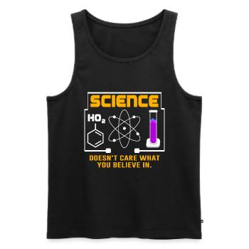Science - It doesn't matter what you believe in - Men's Premium Organic Tank Top - black - Front - AI Model Male 178 light (178cm)