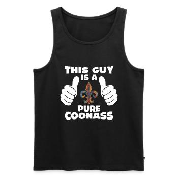 Ce gars est une pure fierté et un charisme de Coonass - Débardeur bio Premium Homme - noir - Devant - AI Model Male 178 light (178cm)