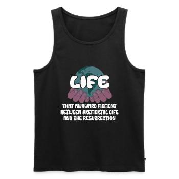 Life Das Peinliche Moment Zwischen Leben - Männer Premium Bio Tank Top - Schwarz - Vorne - AI Model Male 178 light (178cm)